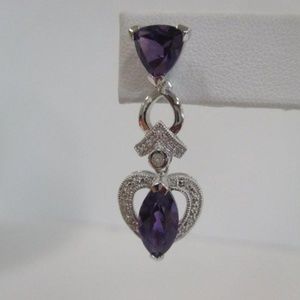 Amethyst & White Topaz Earrings with Appraisal